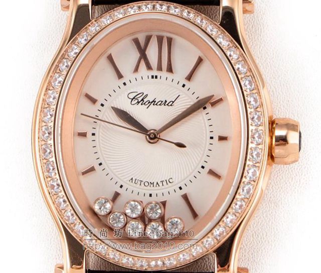 Chopard手錶 蕭邦快樂鑽系列 橢圓型機械6T28新款 蕭邦時尚女表 蕭邦機械女士腕表  hds1842
